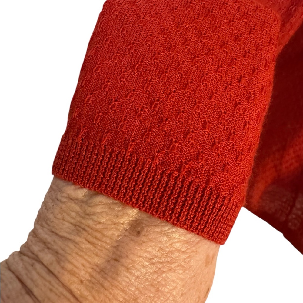 ANN TAYLOR   BURNT ORANGE  MERINO WOLL BLEND LIGHTWEIGHT SWEATER   LARGE  #A - Picture 5 of 8
